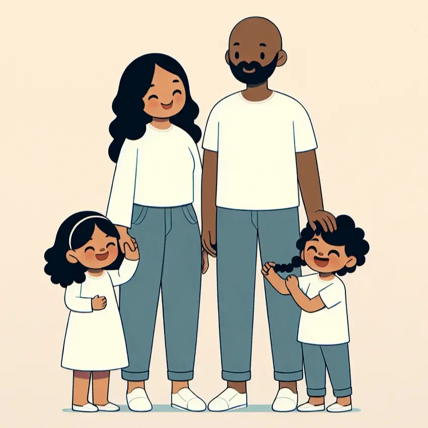 Family walking outside together on a sunny day