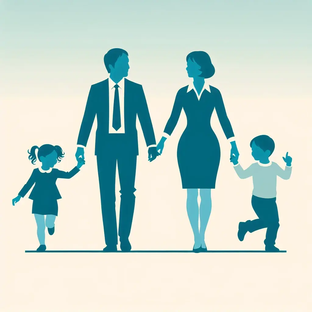 Parents holding their child in a cozy home